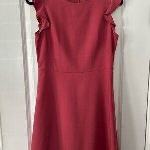 LOFT Ruffled Sleeve Mini Dress in Deep Pink